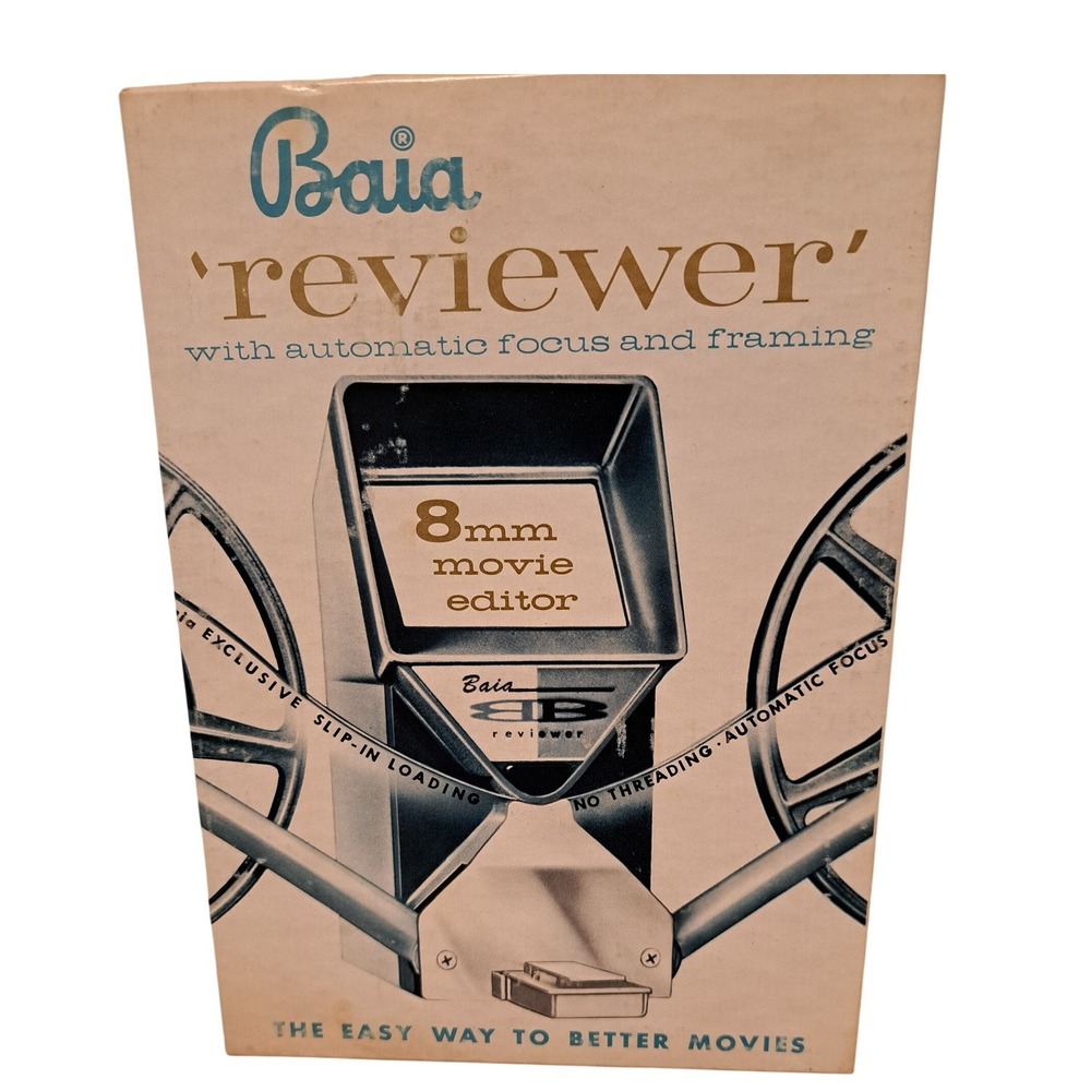 Baia 8mm Movie Editor Reviewer with Automatic Focus and Framing Original Box